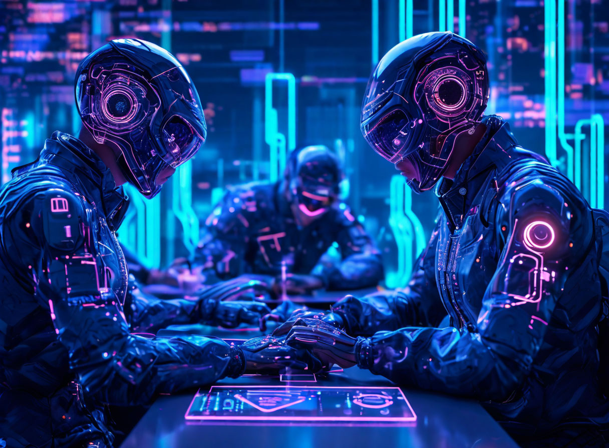 team collaborating on ai marketing strategy